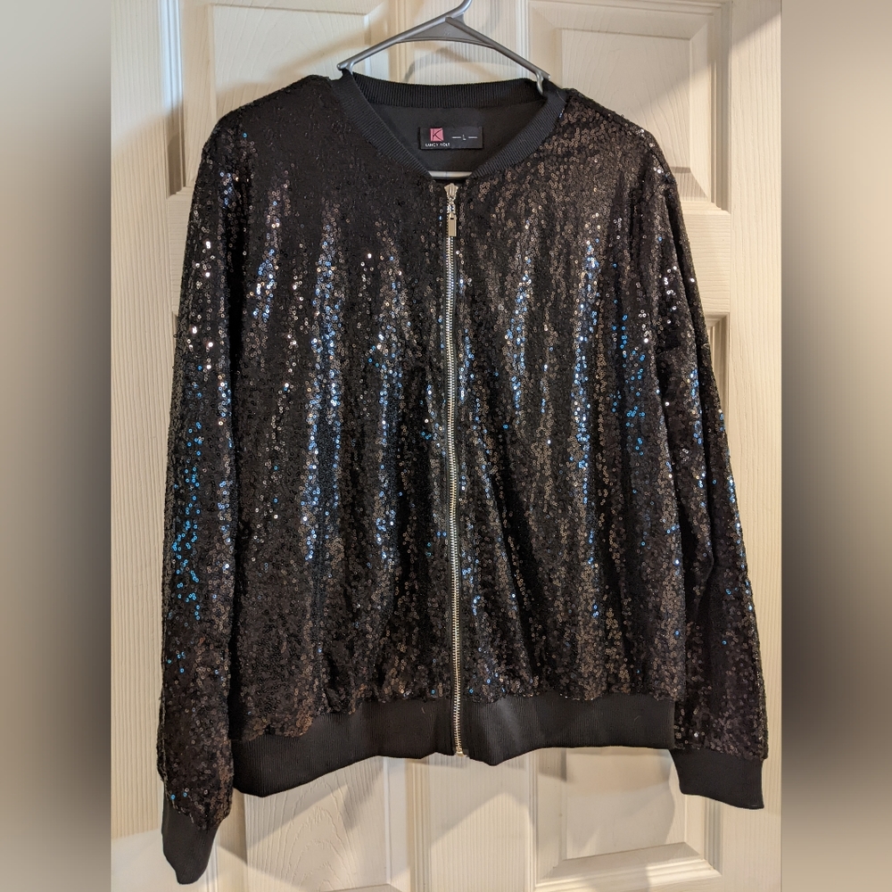 Sequined Bomber Jacket